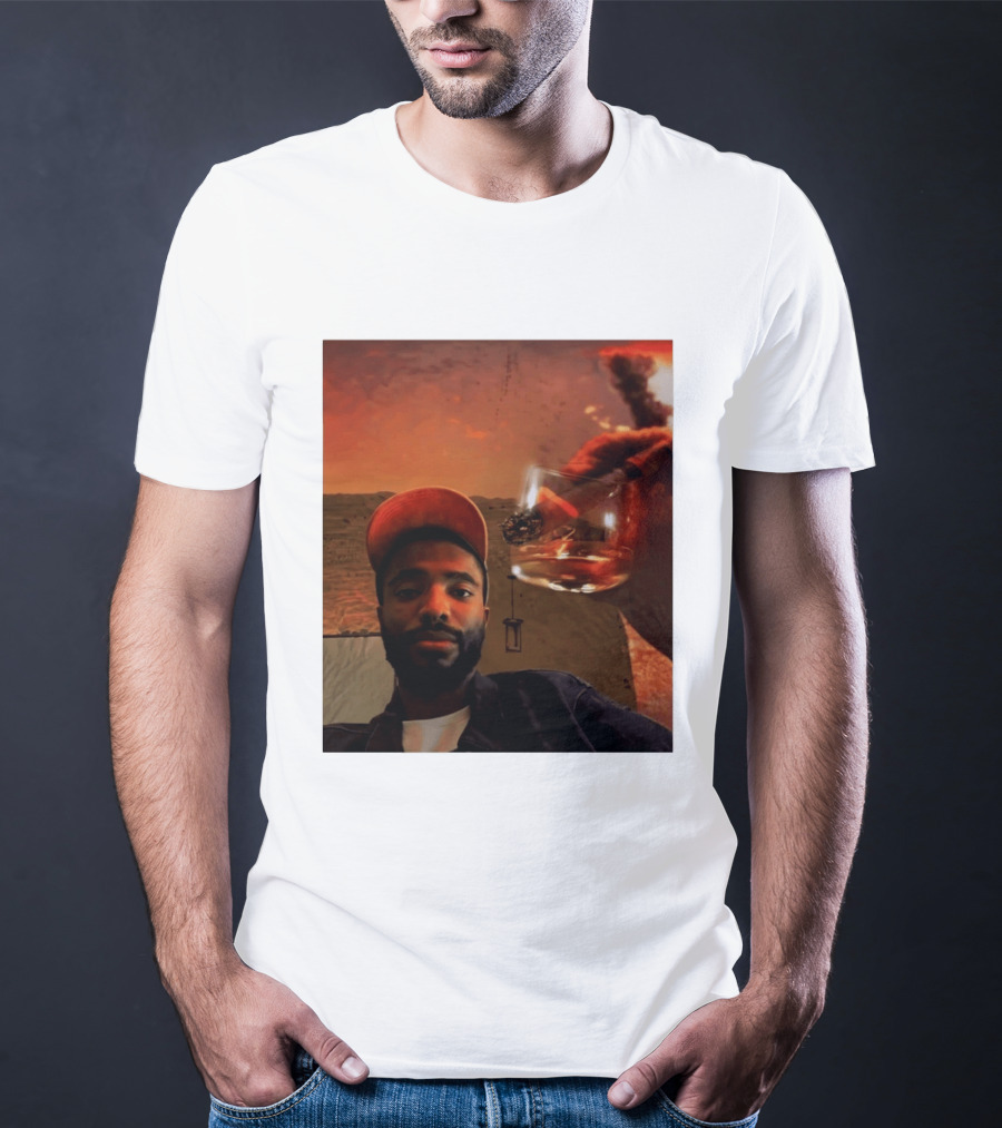 Mikal Bridges Phoenix Suns Cigar Whiskey Glass Sunset Vibes T-Shirt