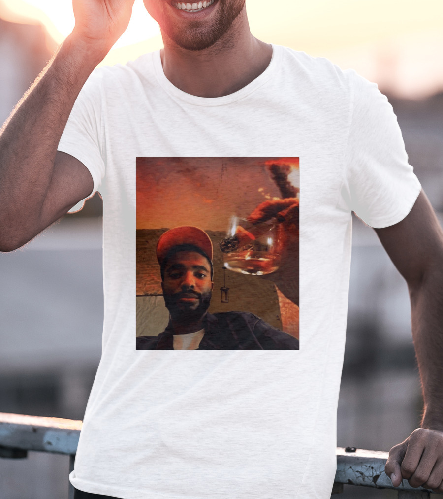 Mikal Bridges Phoenix Suns Cigar Whiskey Glass Sunset Vibes T-Shirt