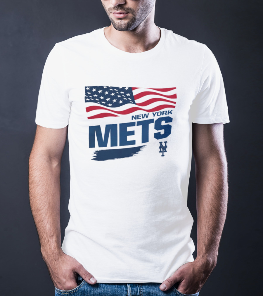 New York Mets American Flag MLB Fan T-Shirt