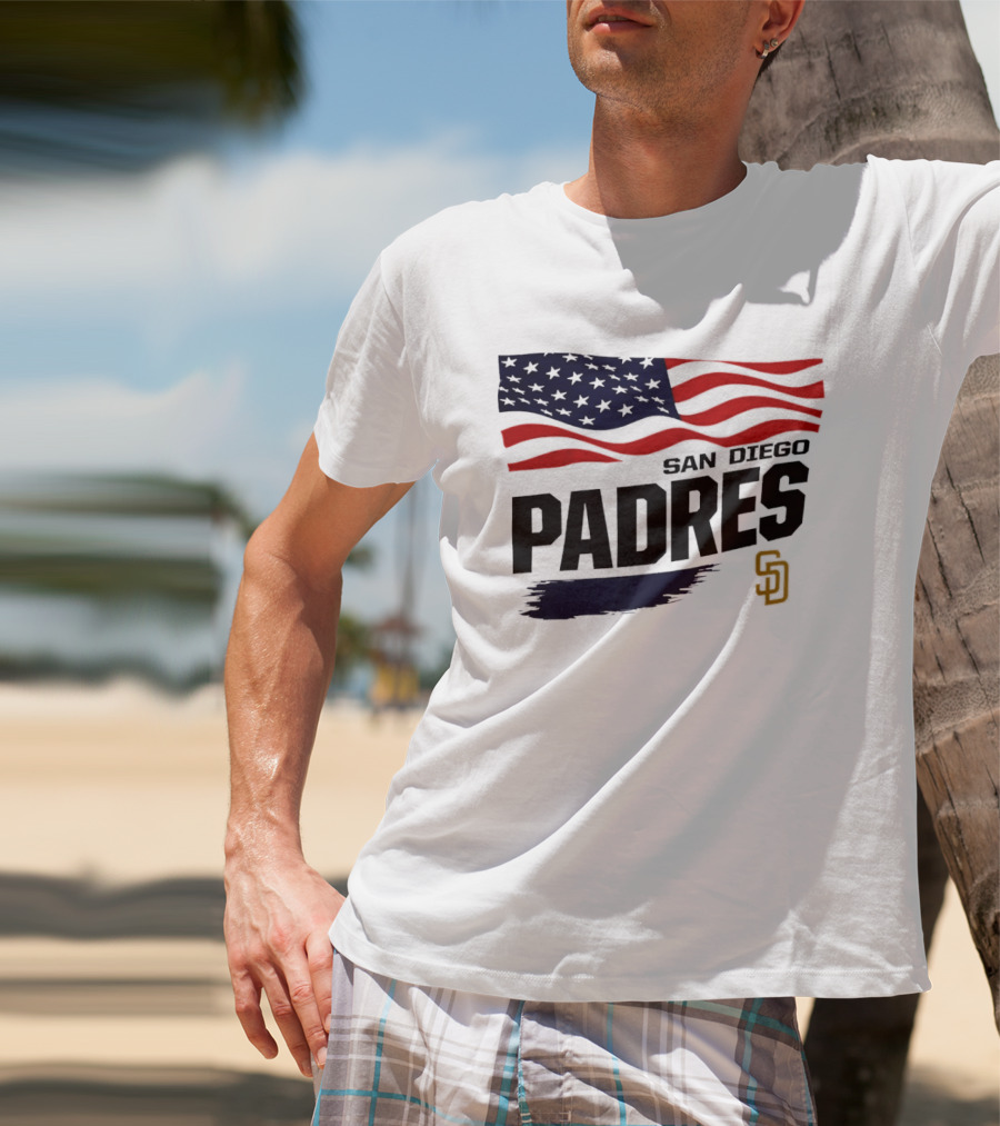 San Diego Padres American Flag SD T-Shirt