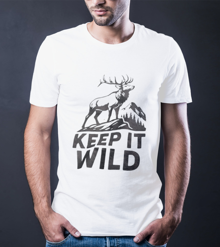 Keep It Wild Elk Mountain Forest Wildlife Conservation T-Shirt