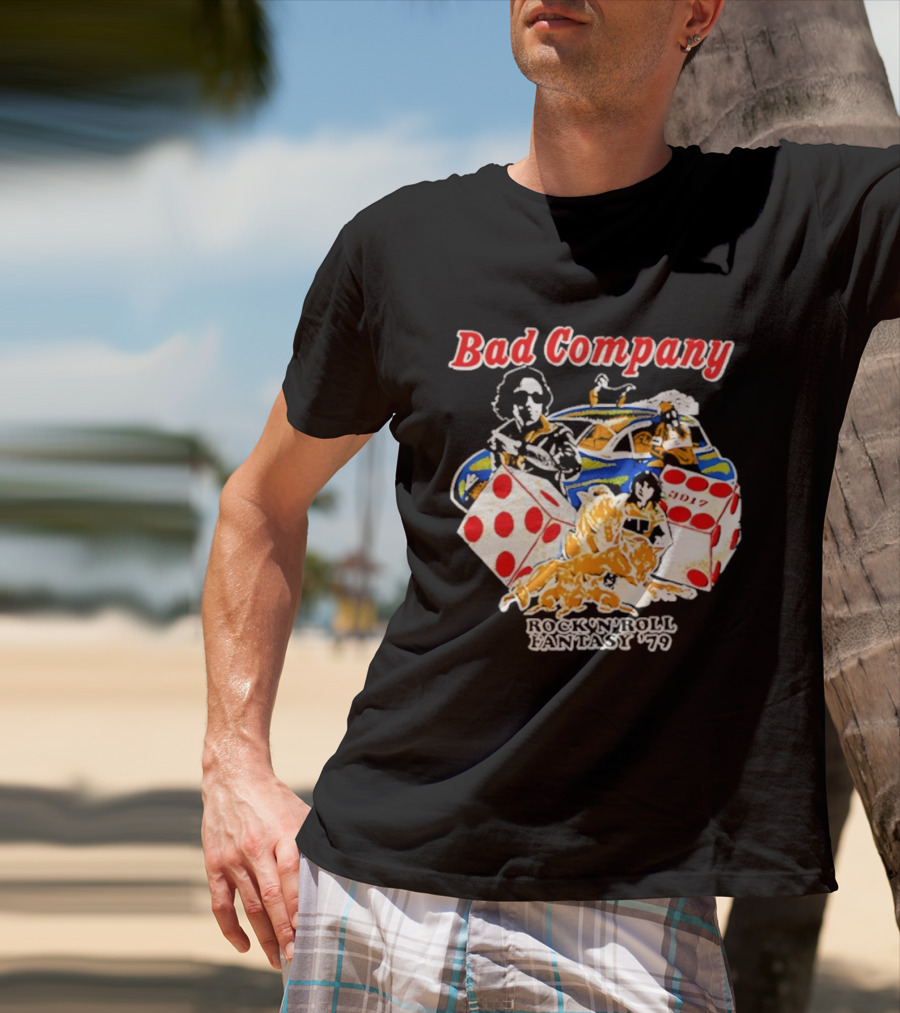 Bad Company Rock N Roll Fantasy '90 Dice And Muscle Car T-Shirt