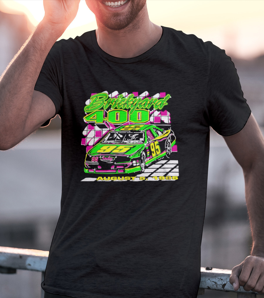 Brickyard 400 August 5 1995 Racing 95 Indy Checkerboard T-Shirt