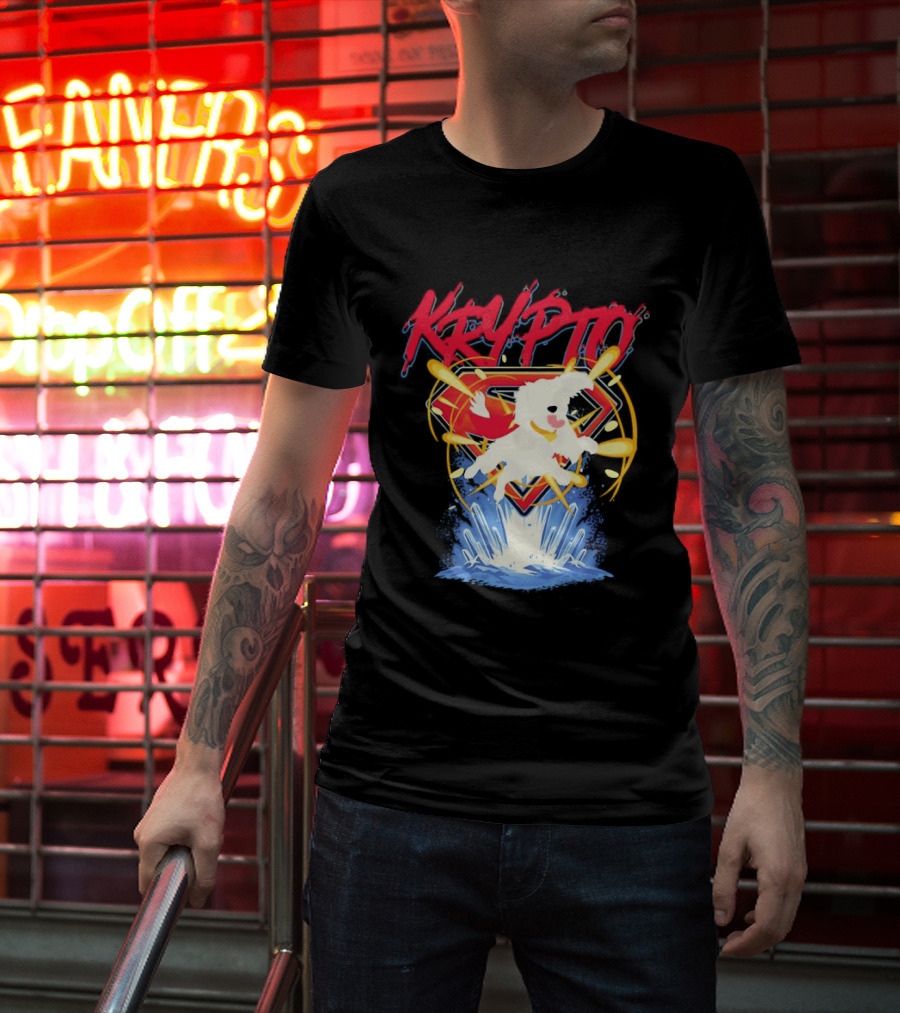 Krypto The Superdog With Superman Symbol And Skateboard T-Shirt