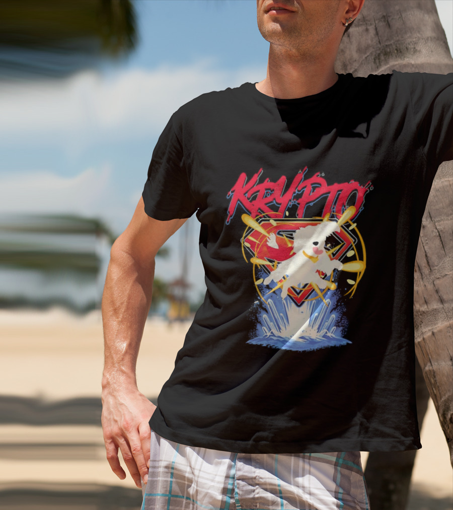 Krypto The Superdog With Superman Symbol And Skateboard T-Shirt
