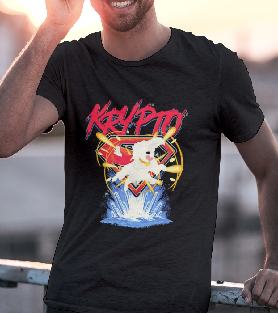 Krypto The Superdog With Superman Symbol And Skateboard T-Shirt