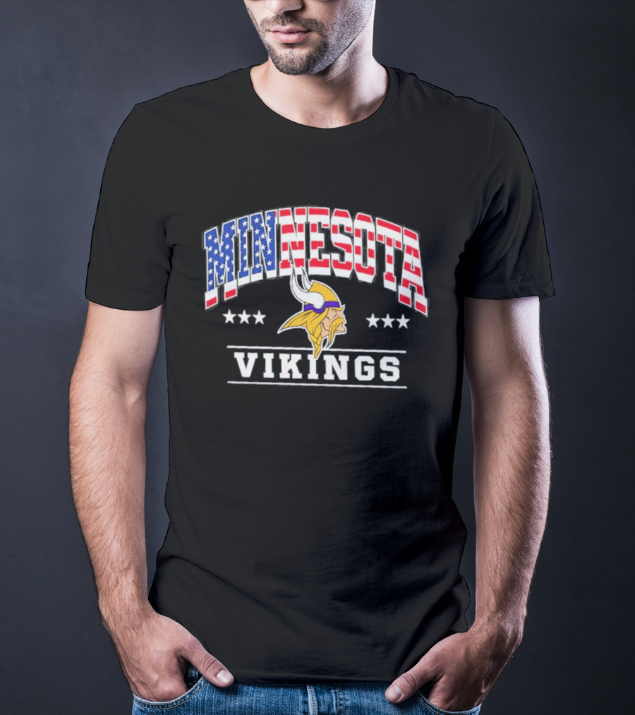 Minnesota Vikings Americana 250th Anniversary Stars And Stripes T-Shirt