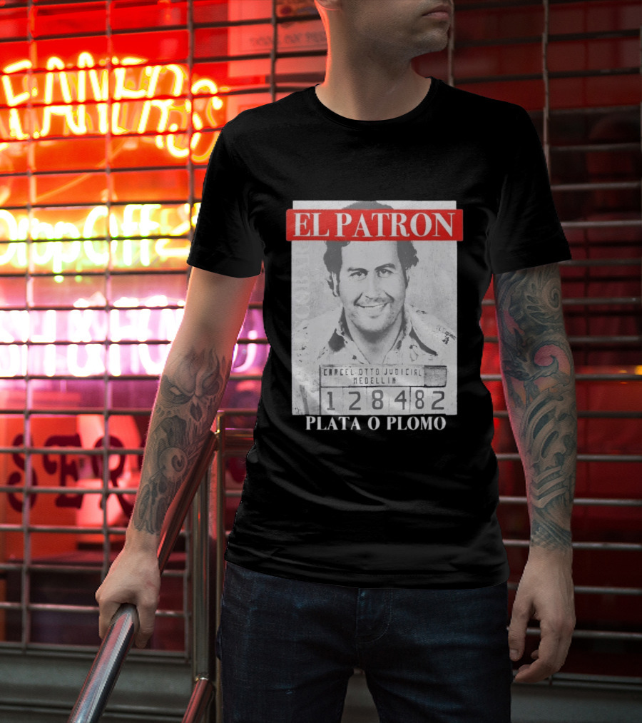 Pablo Escobar Shot El Patron Plata O Plomo Medellin 128482 T-Shirt