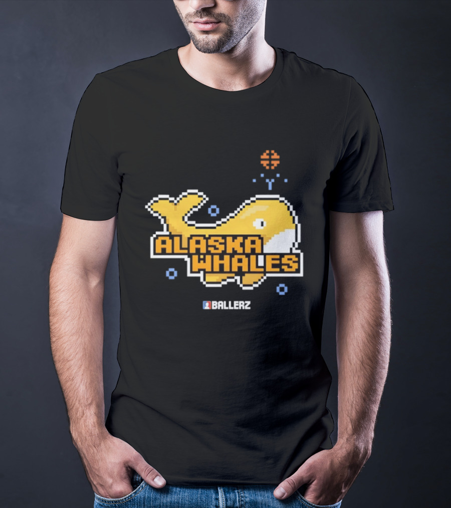 Alaska Whales Ballerz Pixel Whale T-Shirt