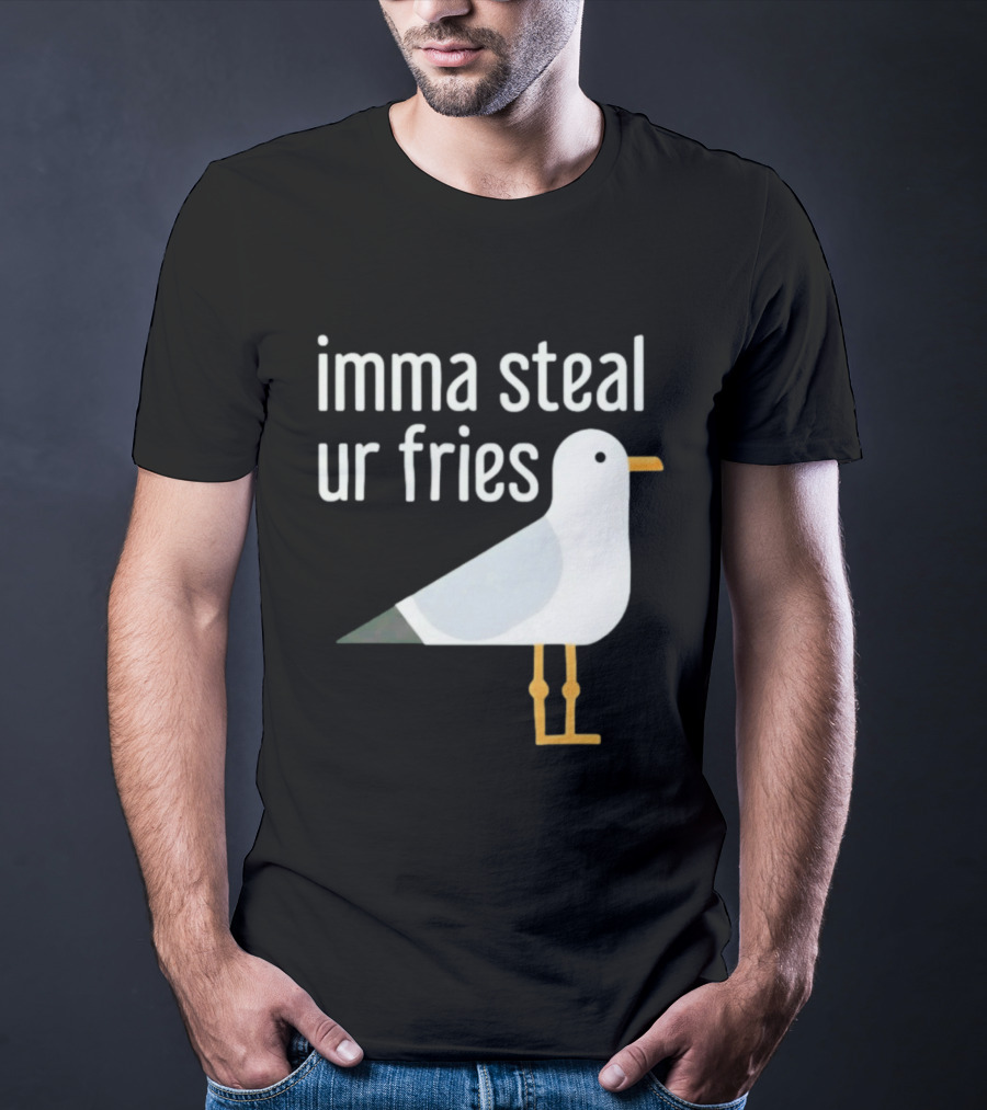 Imma Steal Ur Fries Seagull Bird Beach Humor T-Shirt