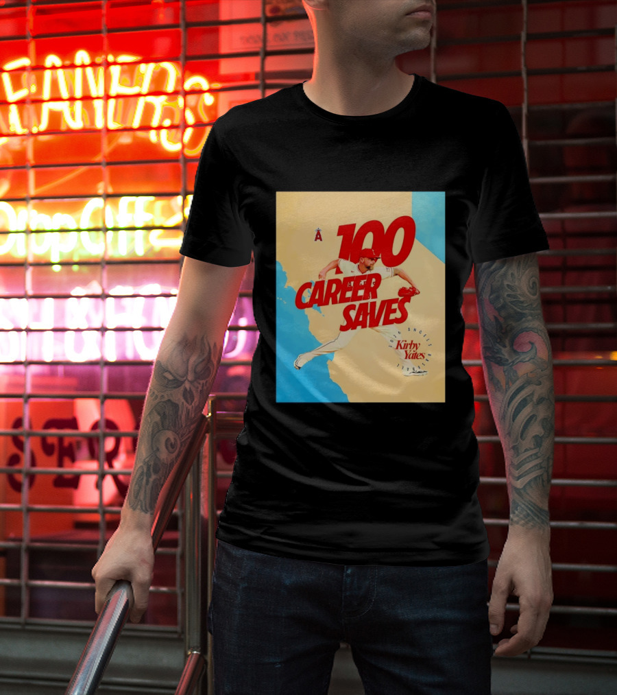 Los Angeles Angels Kirby Yates 100 Career Saves Milestone 2026 T-Shirt