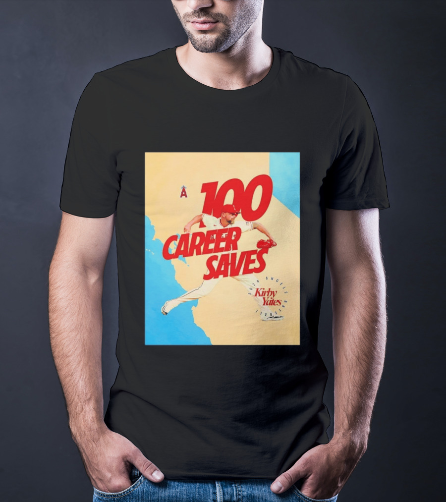 Los Angeles Angels Kirby Yates 100 Career Saves Milestone 2026 T-Shirt