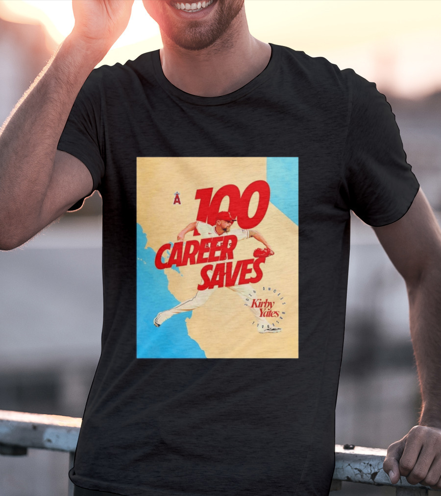 Los Angeles Angels Kirby Yates 100 Career Saves Milestone 2026 T-Shirt