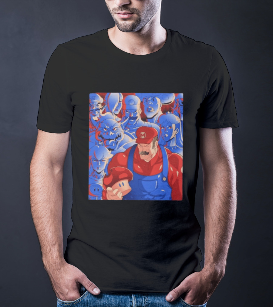 Leader Of Mushrooms Mario Nostalgic Gaming Characters T-Shirt