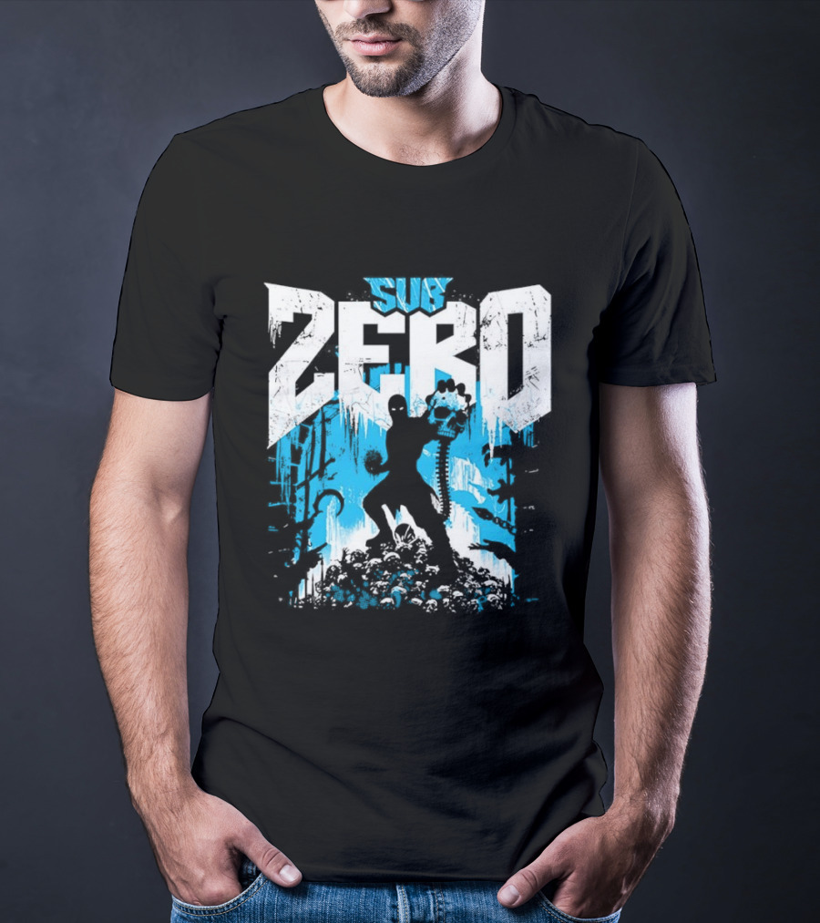 Mortal Kombat Sub Zero Ice Blue Silhouette And Freeze T-Shirt
