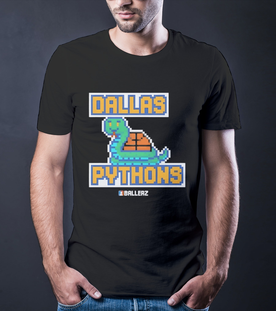 Dallas Pythons Ballerz Basketball Pixel Snake T-Shirt