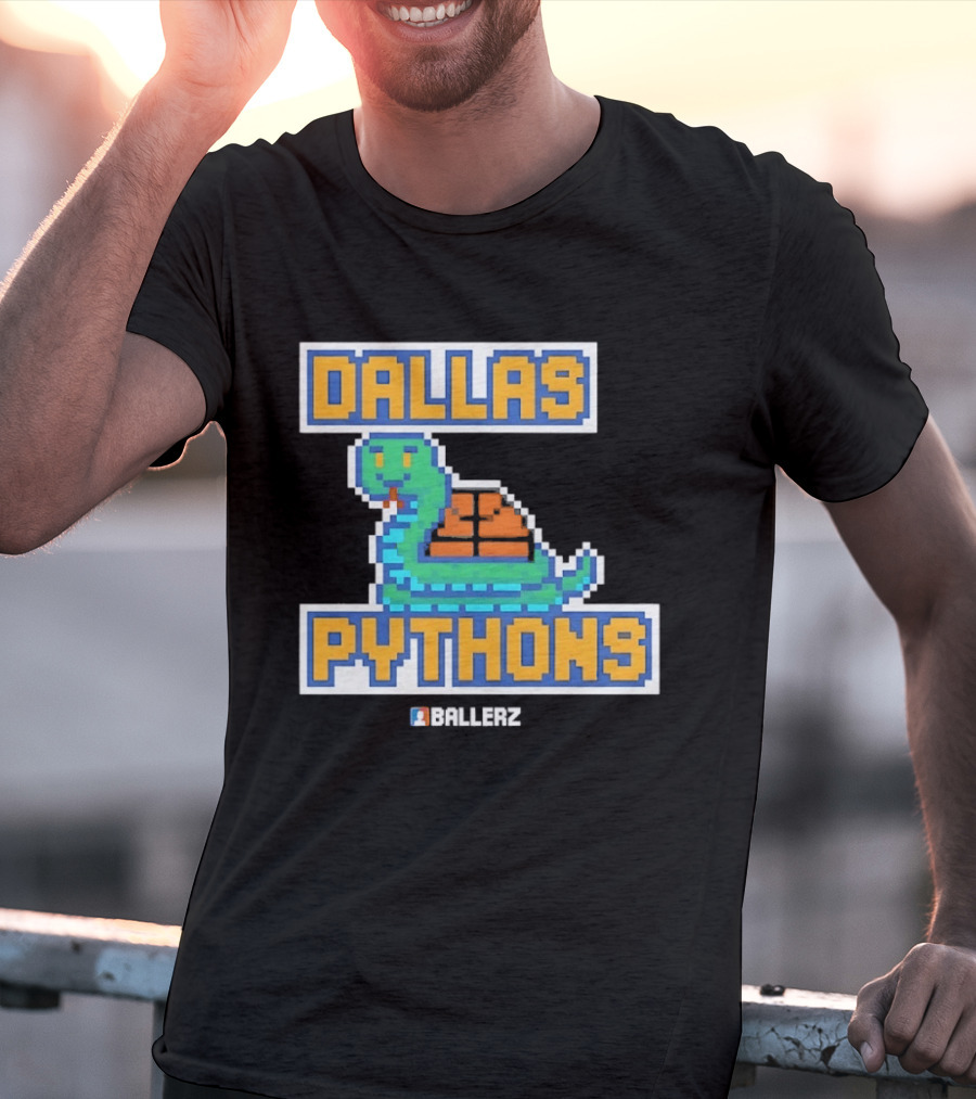 Dallas Pythons Ballerz Basketball Pixel Snake T-Shirt