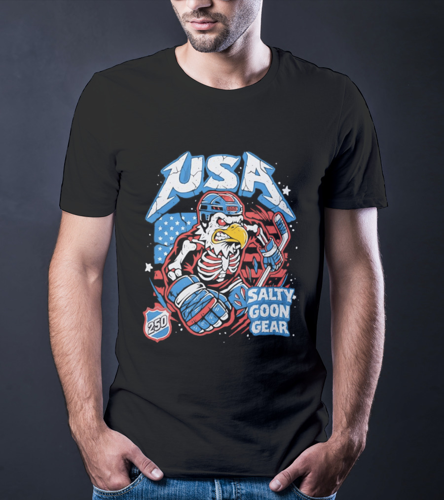 USA Skeleton Eagle 250 Salty Goon Gear T-Shirt
