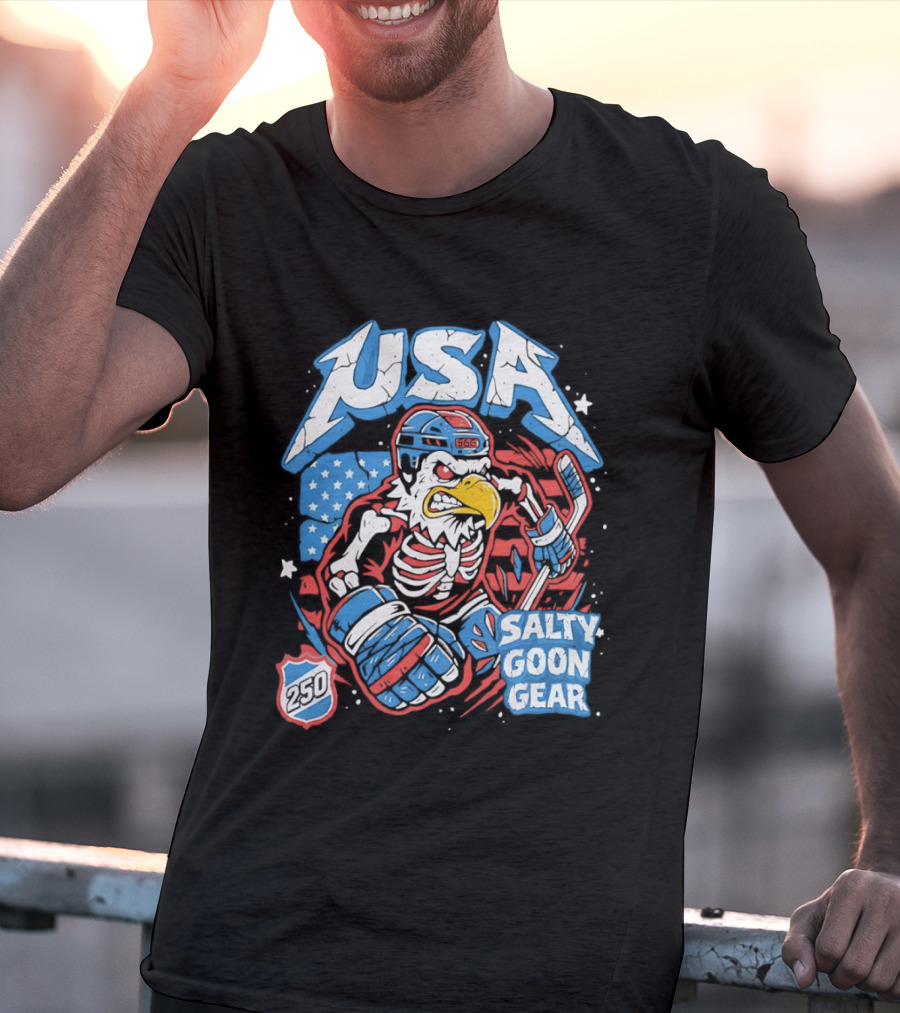 USA Skeleton Eagle 250 Salty Goon Gear T-Shirt