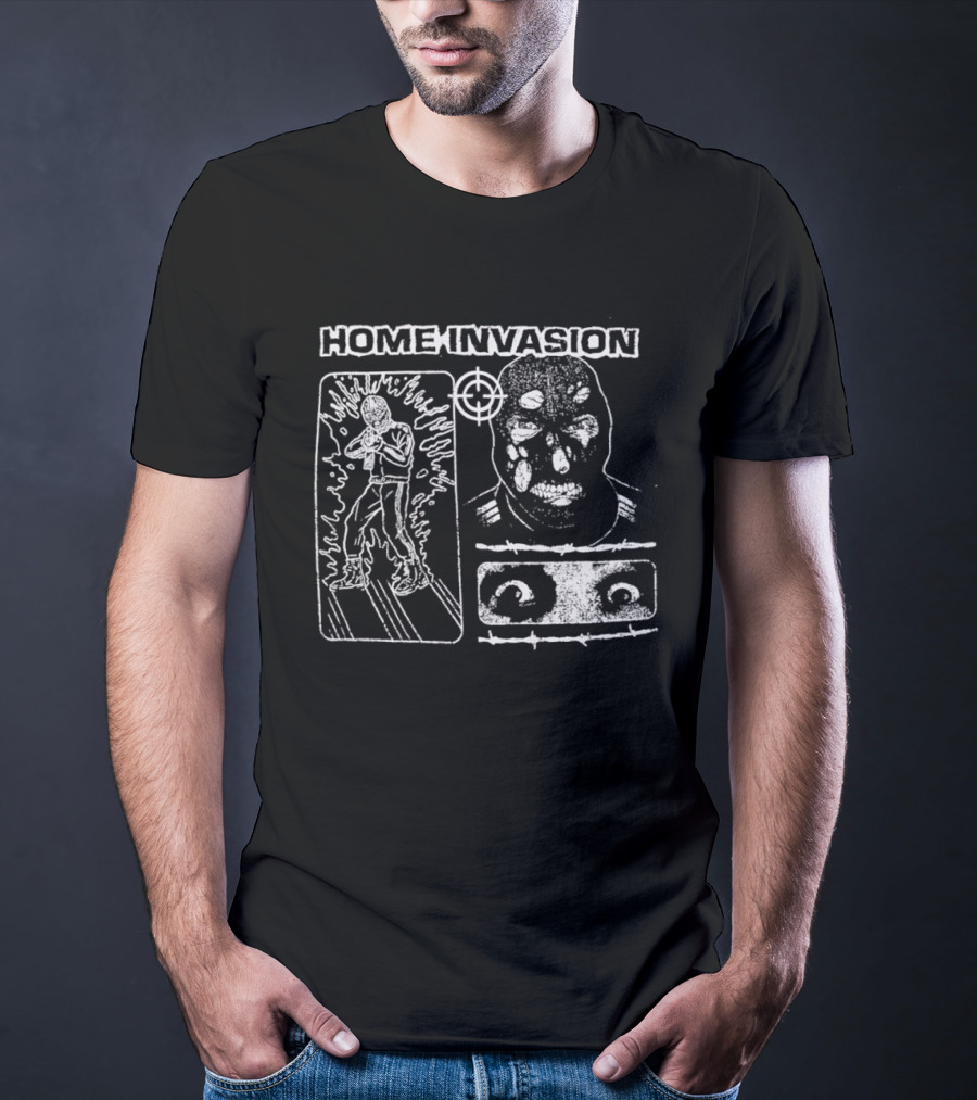 Home Invasion Drawing With Figure Target And Eyes T-Shirt