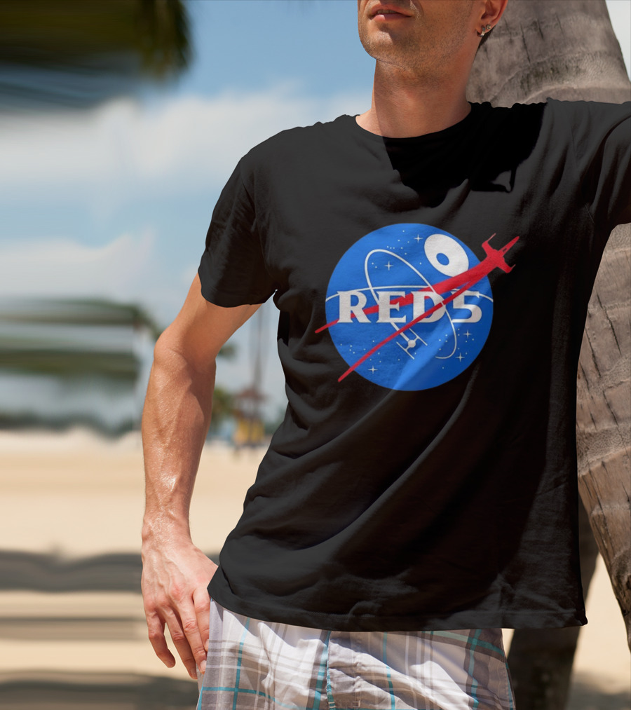 Red 5 NASA Space X Wing Mashup Astronaut Star T-Shirt