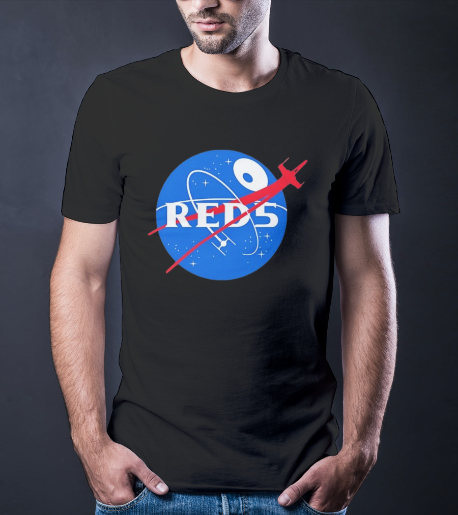 Red 5 NASA Space X Wing Mashup Astronaut Star T-Shirt