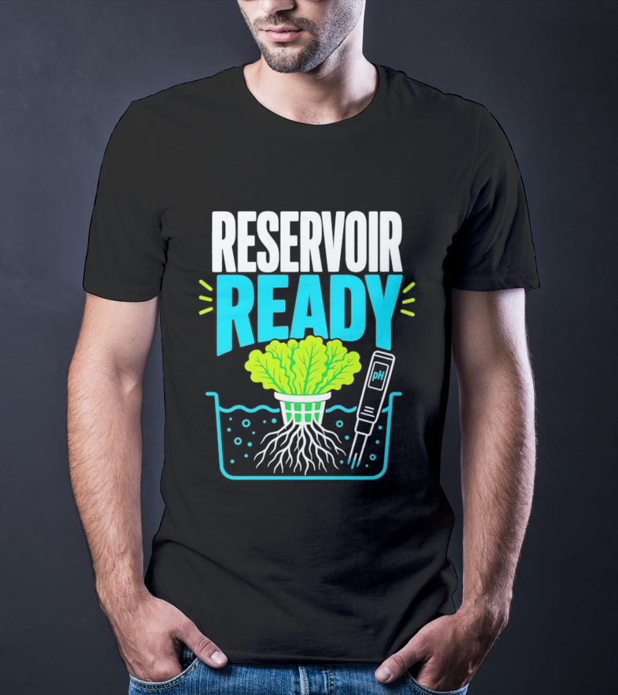 Reservoir Ready Hydroponic Lettuce Roots And Water PH Meter T-Shirt
