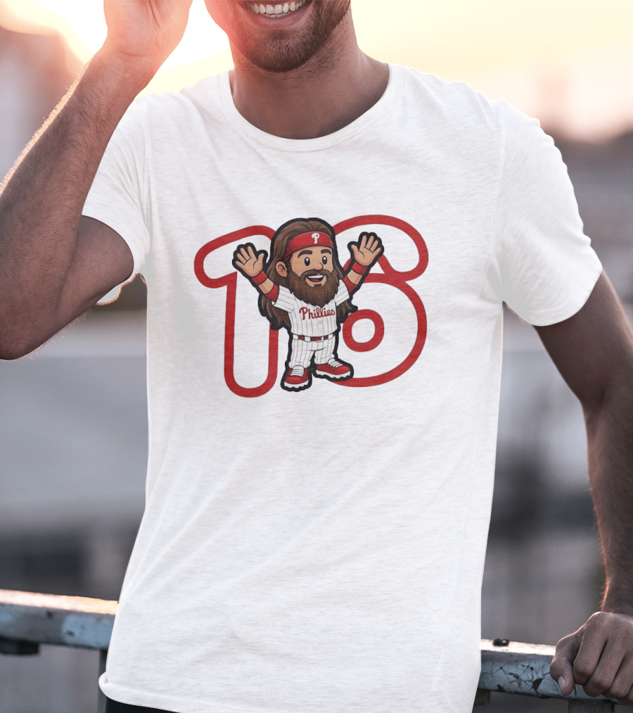 Brandon Marsh 16 Cartoon Philadelphia Phillies Baseball Player MLB 2026 T-Shirt