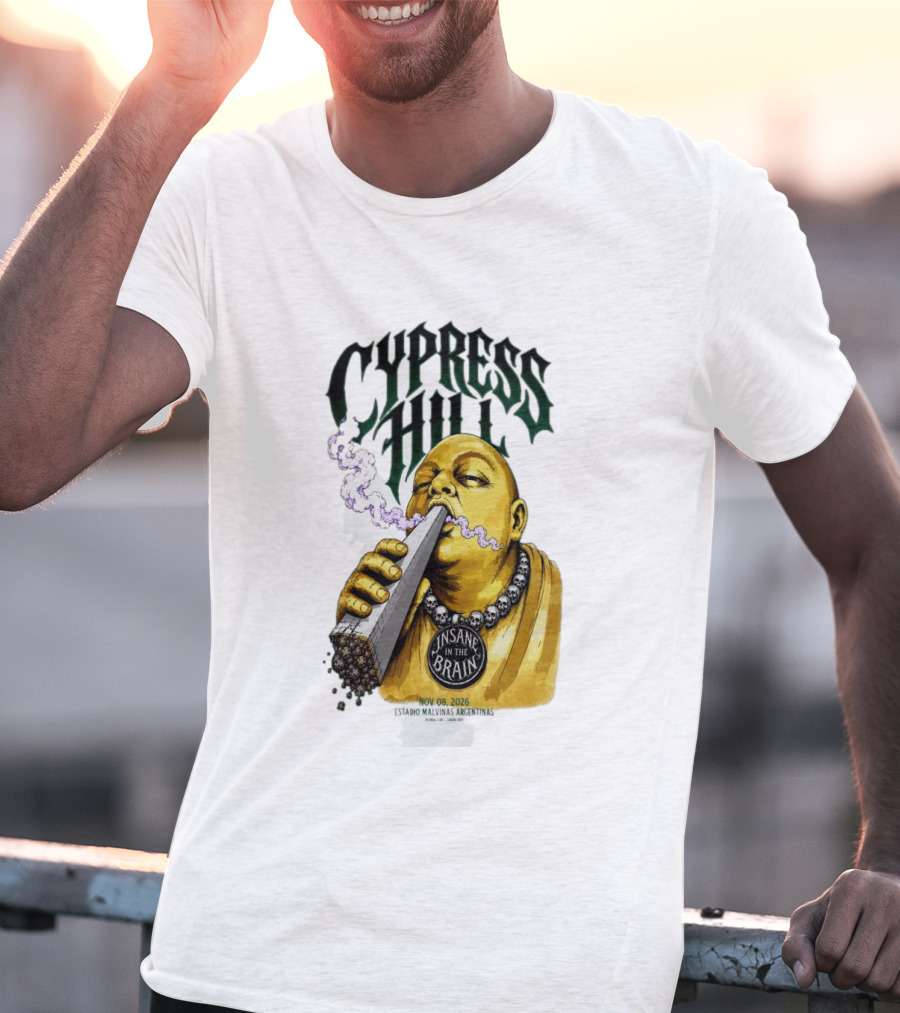 Cypress Hill Insane In The Brain Concert Buenos Aires Stadium Malvinas Argentinas Nov 08 2026 T-Shirt