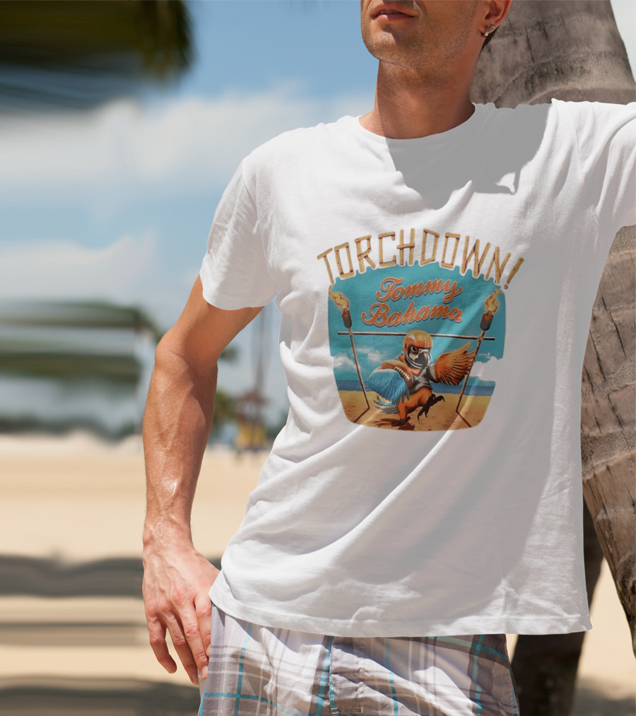 TORCHDOWN Tommy Bahama Parrot Beach Football T-Shirt