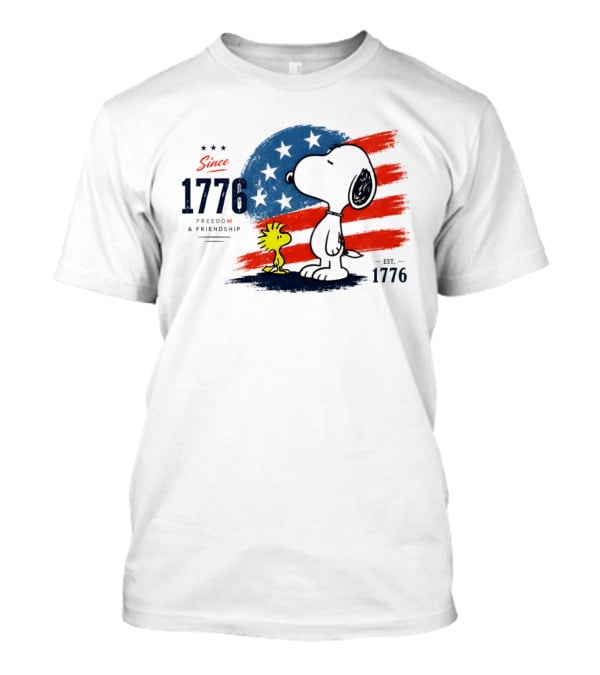 Snoopy Woodstock American Flag Freedom Friendship Since 1776 T-Shirt