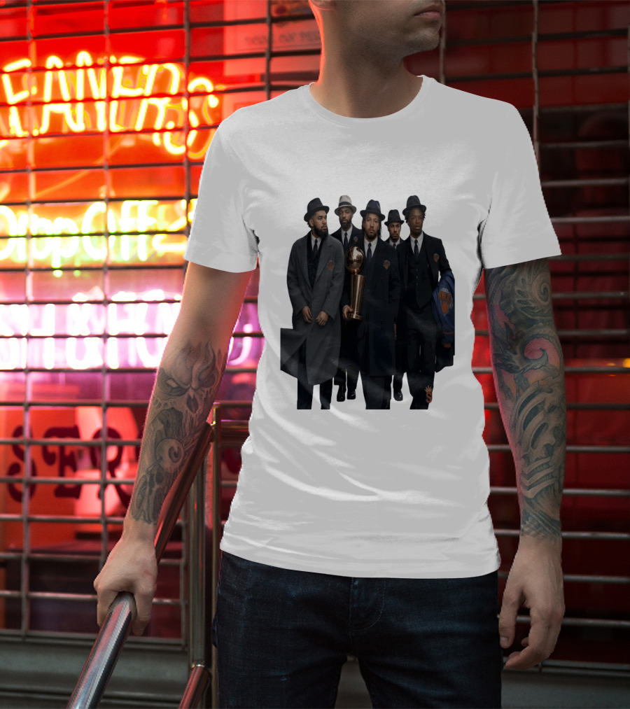 Knicks Mafia New York Knicks Players Suits Championship Trophy T-Shirt