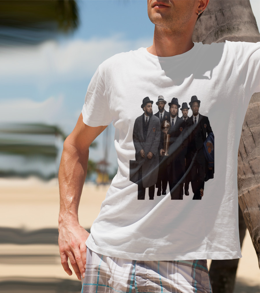Knicks Mafia New York Knicks Players Suits Championship Trophy T-Shirt