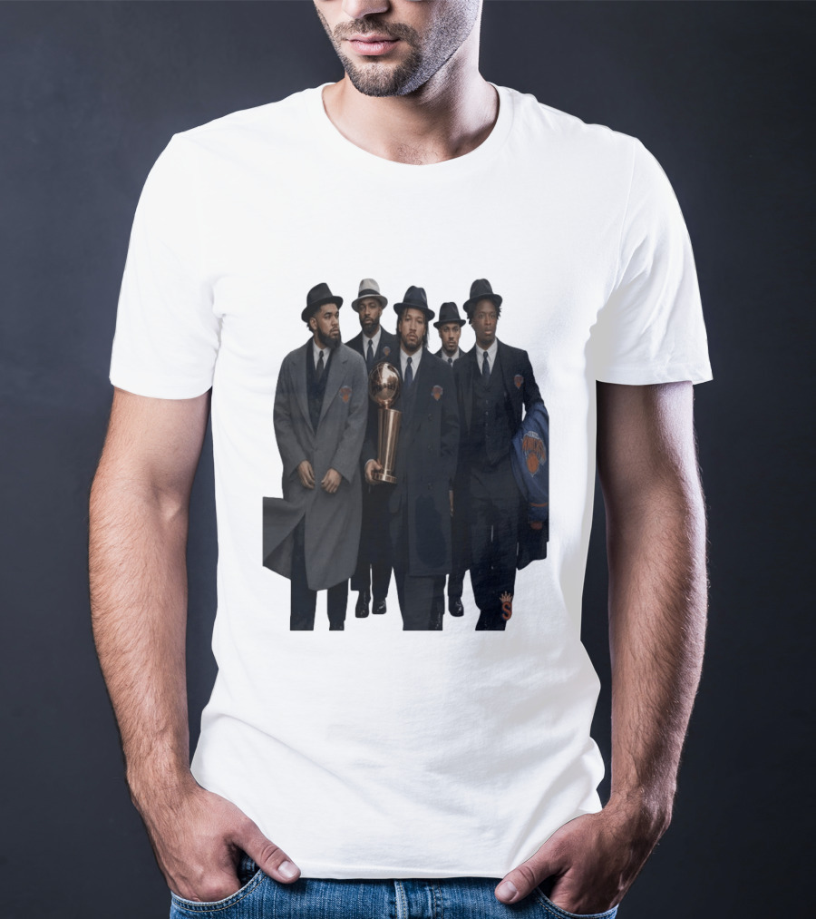 Knicks Mafia New York Knicks Players Suits Championship Trophy T-Shirt