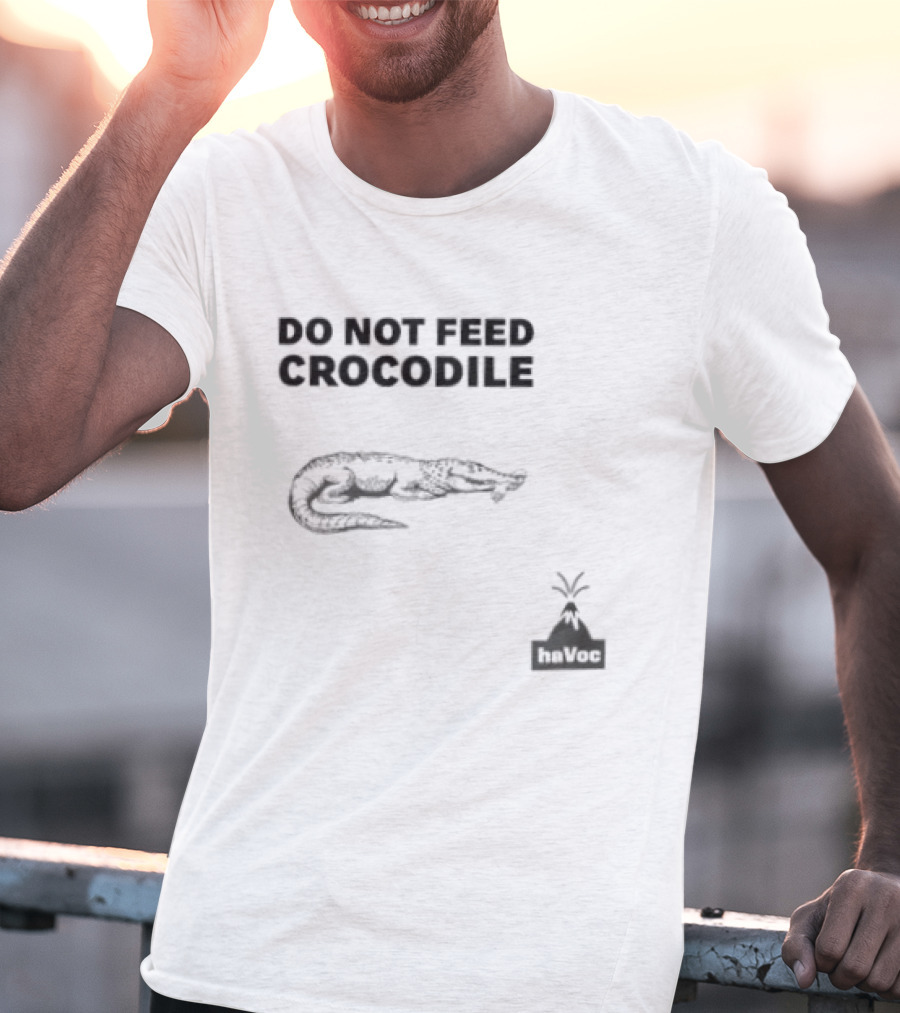 Do Not Feed Crocodile Jurassic Park Style Warning T-Shirt