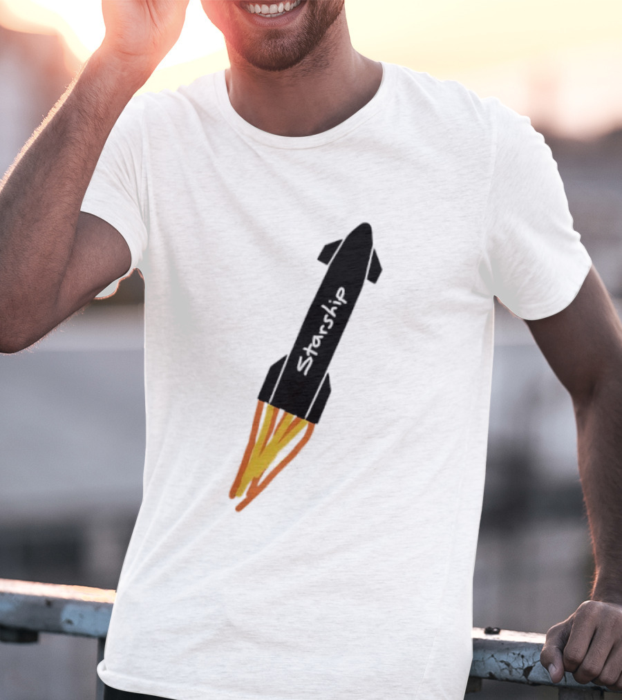 Starship Rocket SpaceX Space Exploration T-Shirt