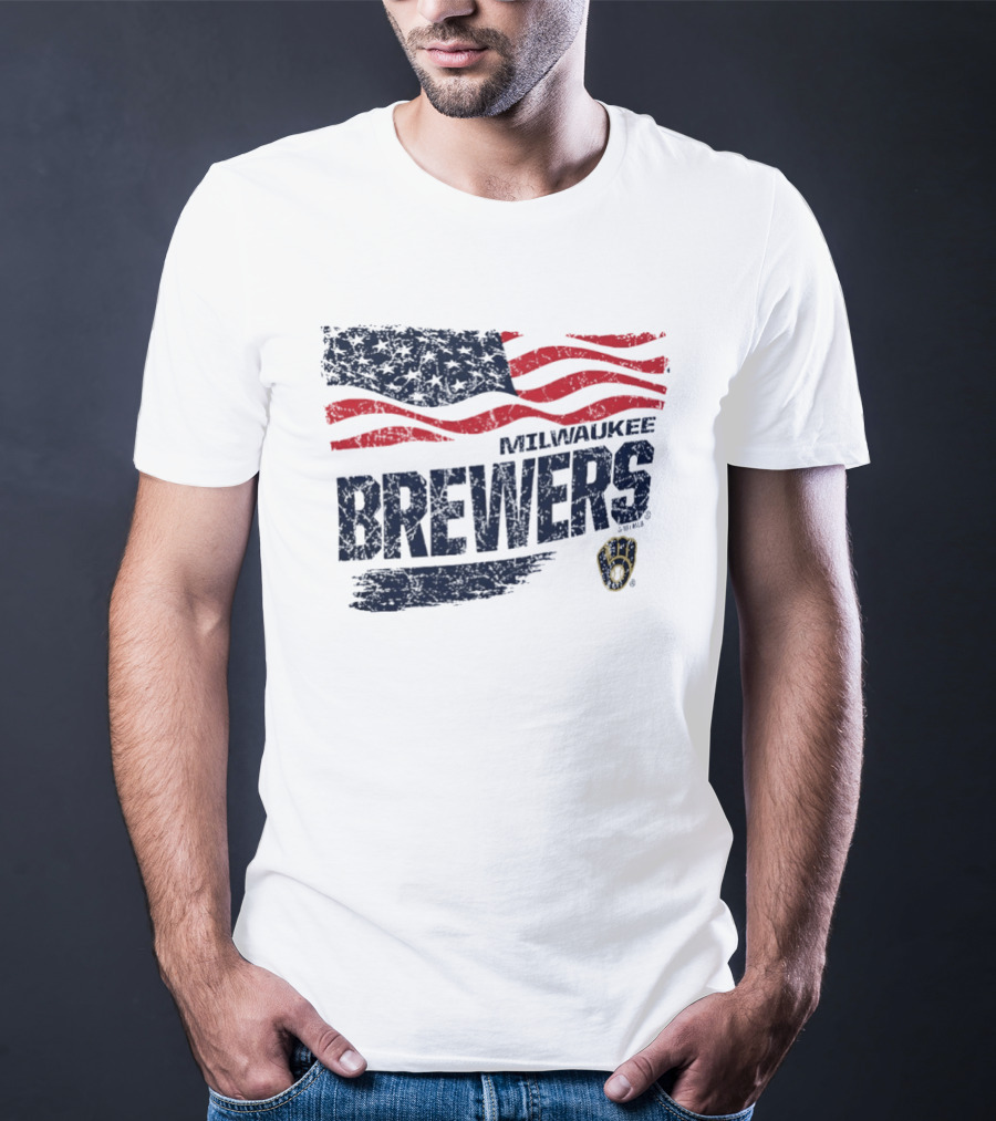 Milwaukee Brewers 4th Of July American Flag Celebration T-Shirt
