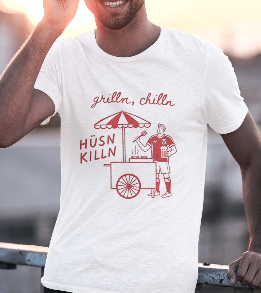Grilln Chilln Hüsn Killn Austria National Football Team Iconic BBQ T-Shirt