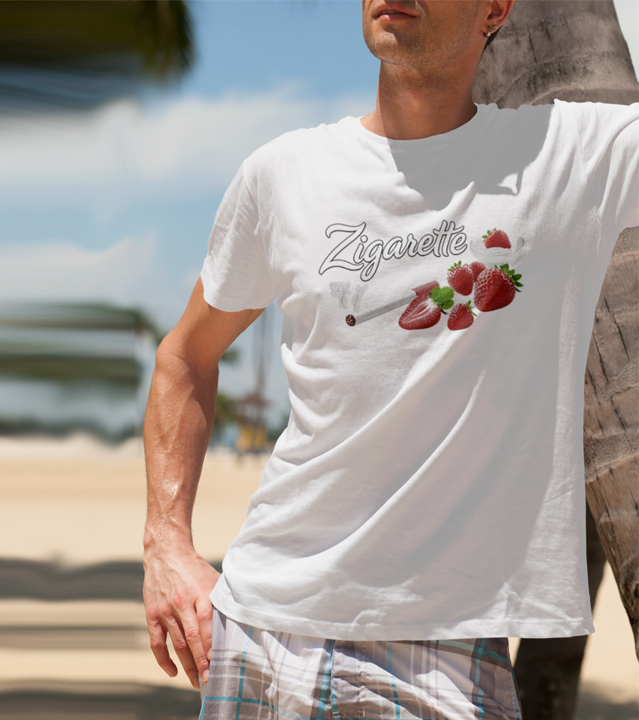 Zigarette Strawberry Cigarette Fruit Smoke Red Berries T-Shirt