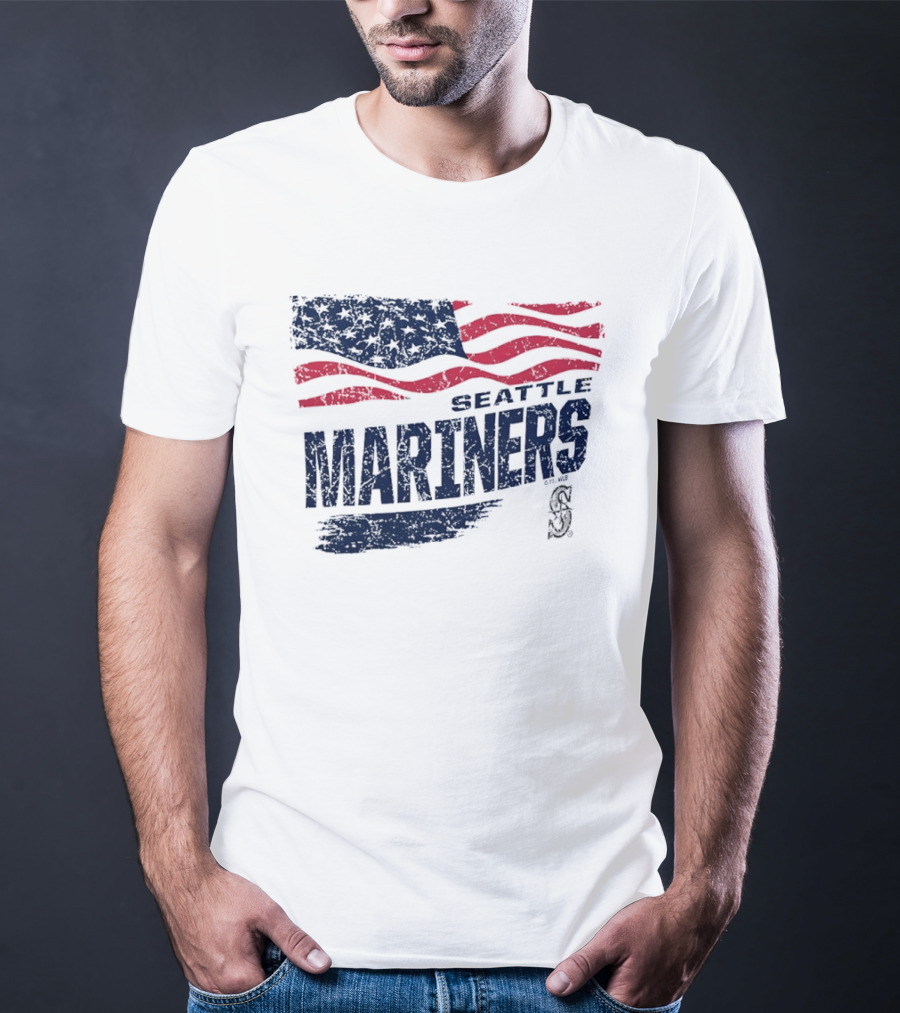 Seattle Mariners Fourth Of July American Flag Celebration T-Shirt