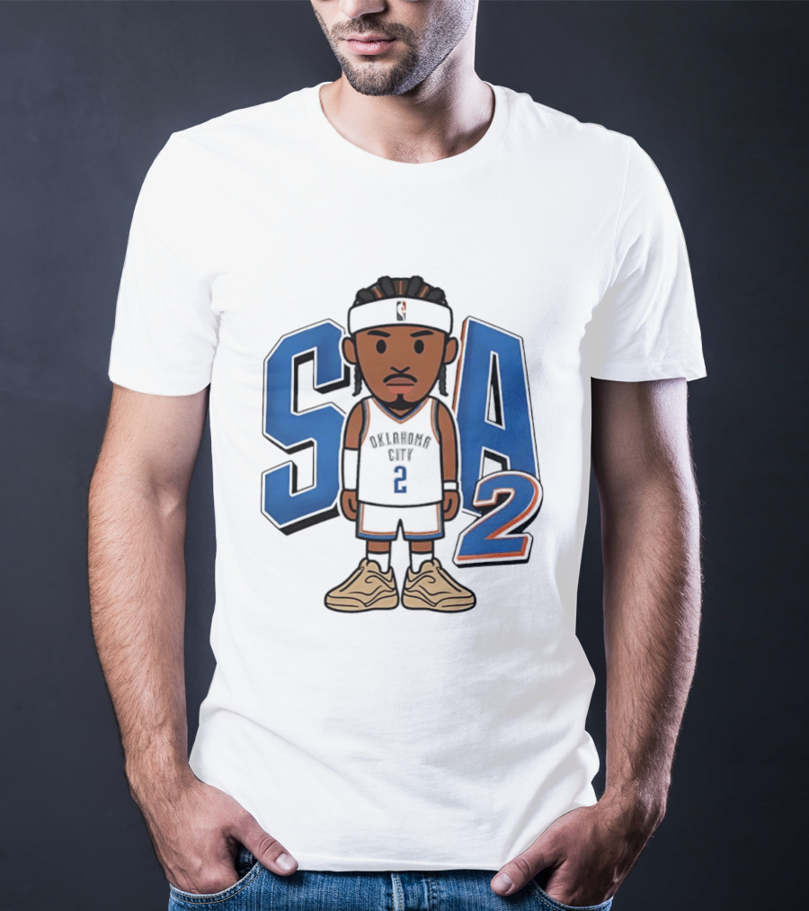 SGA Shai Gilgeous Alexander Oklahoma City Thunder SA 2 Cartoon T-Shirt