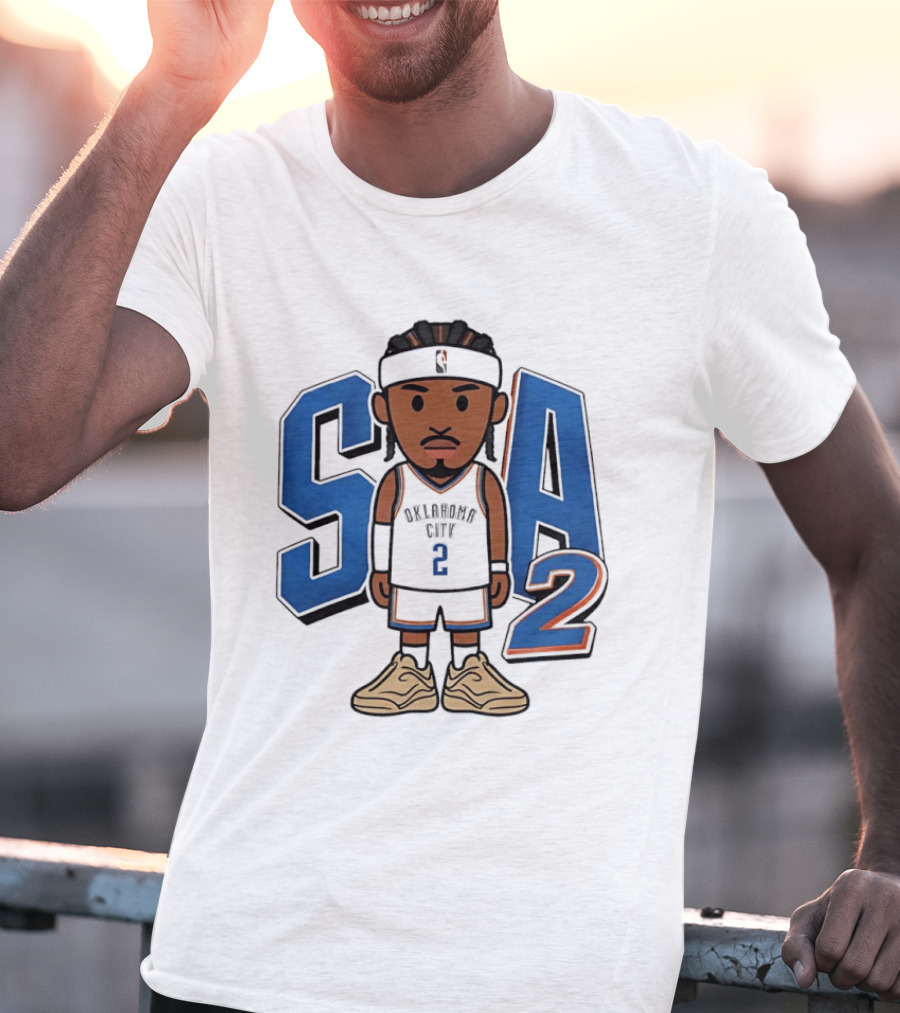 SGA Shai Gilgeous Alexander Oklahoma City Thunder SA 2 Cartoon T-Shirt