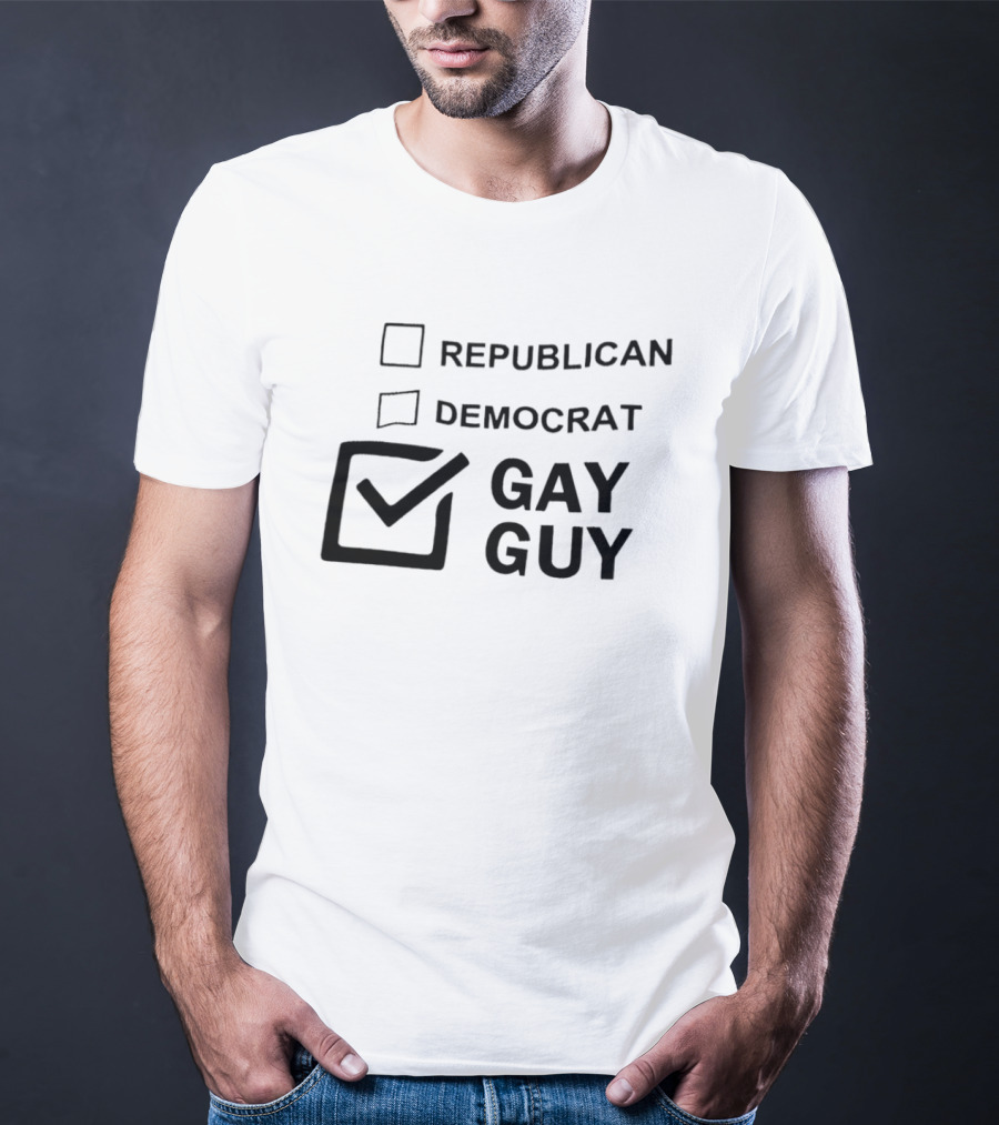 Republican Democrat Gay Guy Checkbox LGBTQ Pride T-Shirt