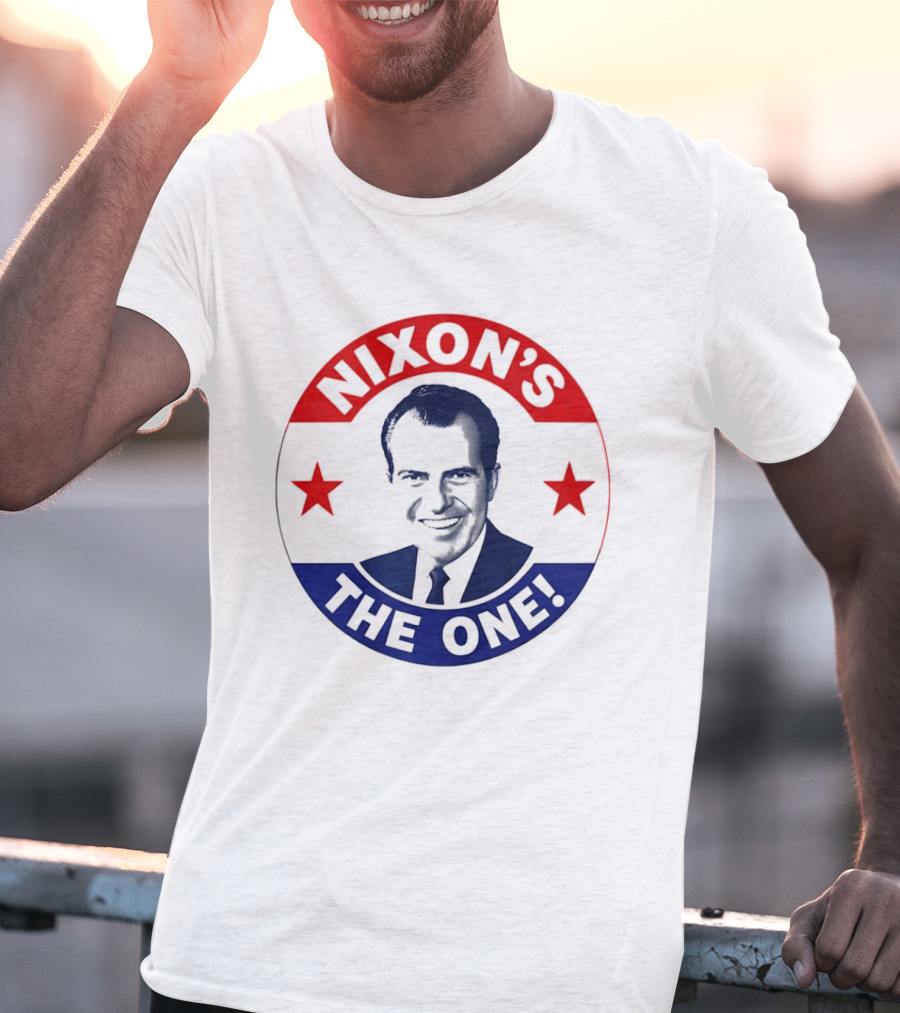 Nixon's The One Richard Nixon US President Campaign Button T-Shirt