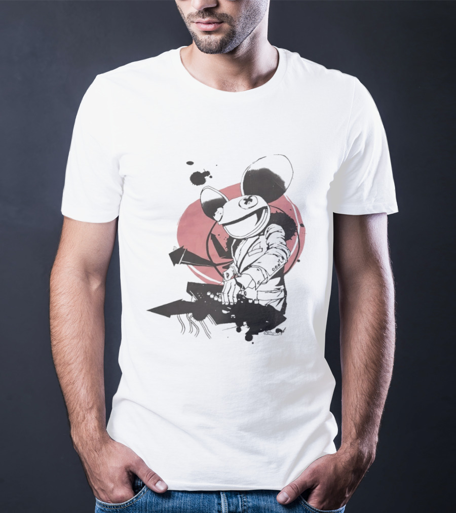 Deadmau5 DJ Music Icon With Pink Circle And Black Abstract T-Shirt