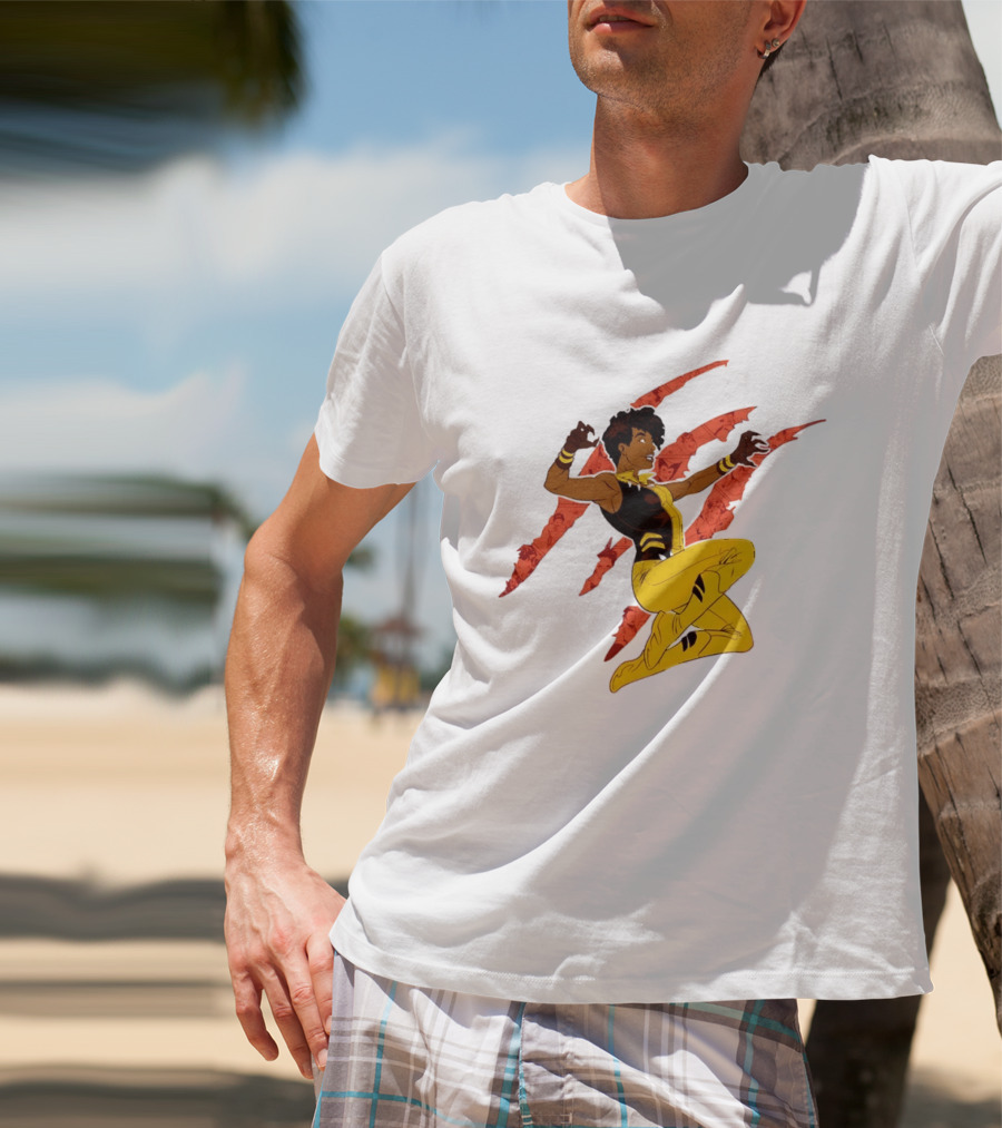 Superhero Vixen DC Comics Heroic Action Scratches T-Shirt