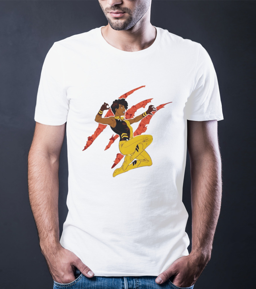 Superhero Vixen DC Comics Heroic Action Scratches T-Shirt