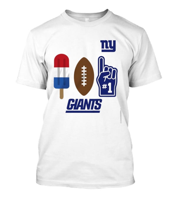 New York Giants Popsicle Football Foam Finger #1 Americana Pop 2026 Season T-Shirt