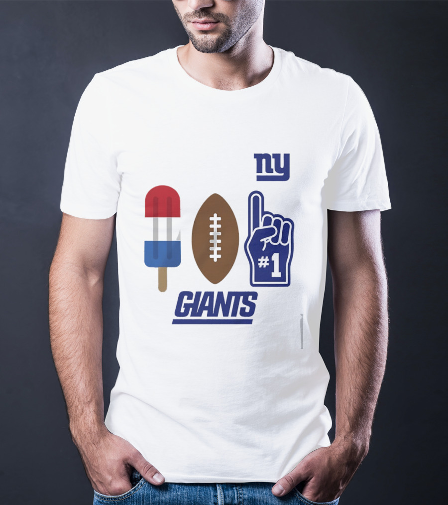 New York Giants Popsicle Football Foam Finger #1 Americana Pop 2026 Season T-Shirt