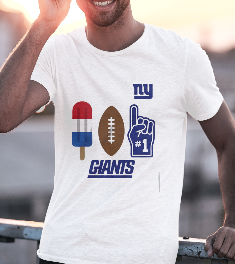 New York Giants Popsicle Football Foam Finger #1 Americana Pop 2026 Season T-Shirt